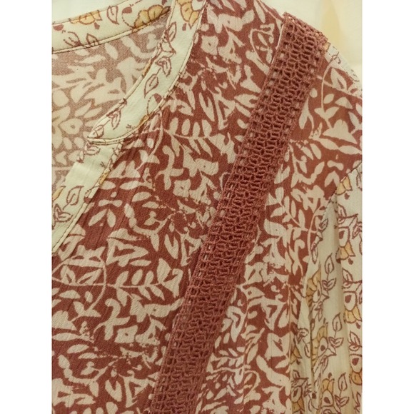 Knox Rose Womens Long Sleeve Floral Print Tunic Top Size L - Picture 3 of 6